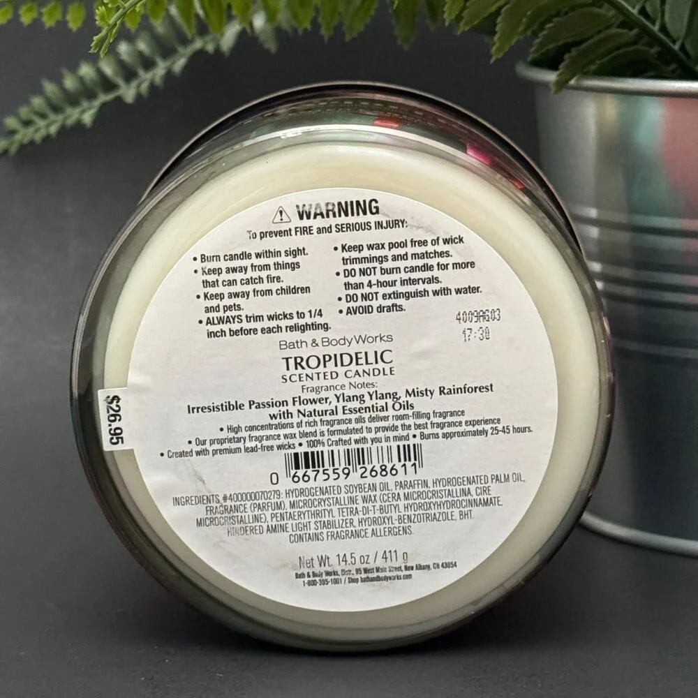 BBW Tropidelic Bath & Body Works 3 Wick Candle